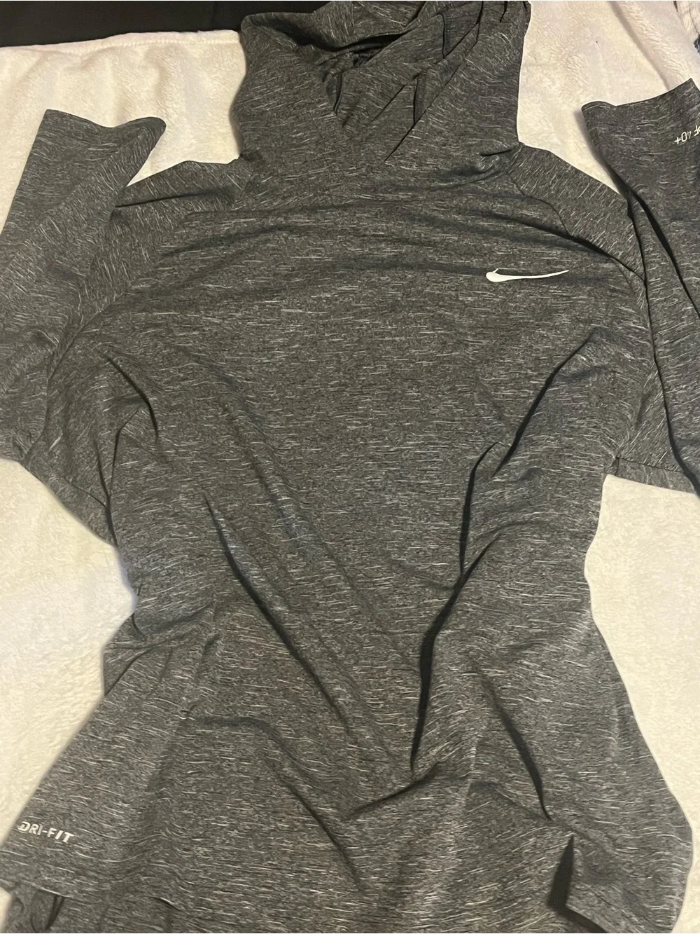 Nike Women's Heather Charcoal Lightweight Long Sleeve Crew Top